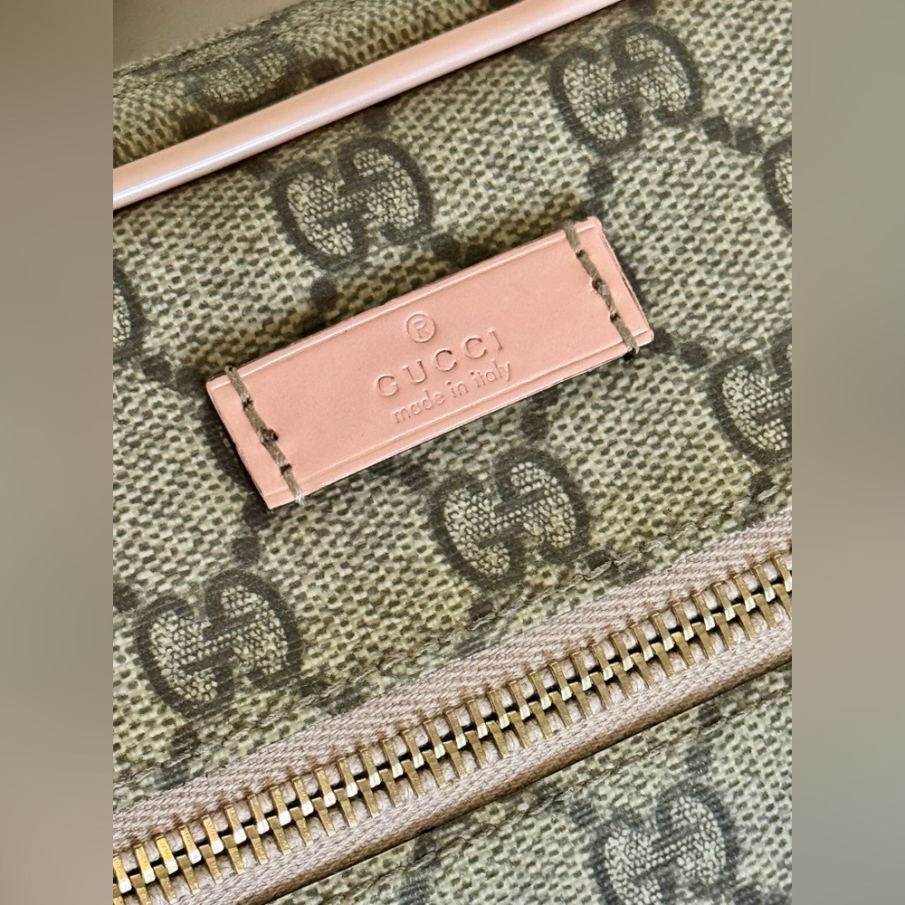 Stunning Gucci GG Supreme Canvas Crossbody Camera Bag Beige Pink - Picture 7 of 16